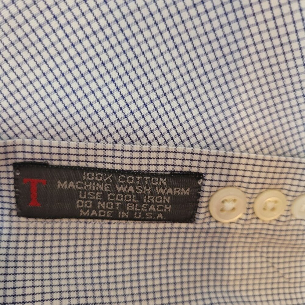 Robert Talbott Wm King Dress Shirt Micro Gingham Check Button Down - Picture 4 of 14